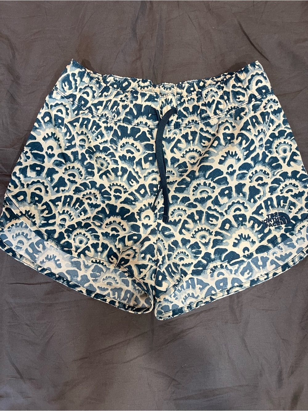 The North Face Women's Turquoise and Cream Patterned Shorts